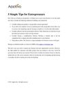 5 Simple Tips for Entrepreneurs