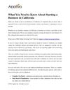What You Need to Know About Starting a Business in California
