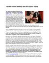 Tips for women seeking men thru online dating