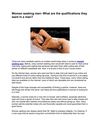 Women seeking men- What are the qualifications they want in a man