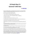 10 Simple Ways To Generate Traffic Now