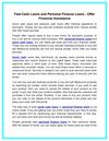 Fast Cash Loans and Personal Finance Loans Offer Financial Assistance