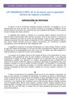LEY ORGÁNICA 3/2007, de 22 de marzo, para la Igualdad efectiva de Mujeres y Hombres