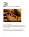 3 Ways to Earn Customer Trust