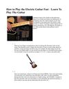 How to Play the Electric Guitar Fast - Learn to Play the Guitar