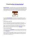 Wondering How To Stop Snoring