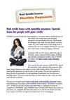 Bad credit loans with monthly payment- Special loans for people with poor credit