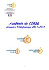 Annuaire téléphonique de l'académie de Corse - 2011/2012