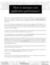 How to increase your application performance?