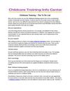 Childcare Training – The To Do List