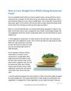 How to Lose Weight Even While Eating Restaurant Food!