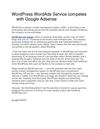 WordPress WordAds Service competes with Google Adsense