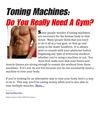 Toning Machines Do you really need a gym