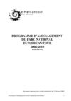 Programme d'aménagement du PNM 2004-2010