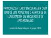 principios para el aprendizaje: material elaborado en el FOFO 2011