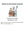 Menus restaurant scolaire