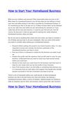 How to Start Your Homebased Business