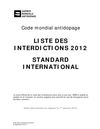 [antidopage] liste des interdictions 2012