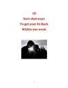 10 Sure Shot ways to get your Ex back Within One Week