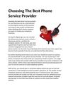Choosing The Best Phone Service Provider 