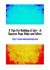 3 Tips For Building A List - A Squeeze Page Helps and More
