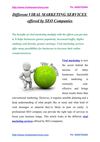 Different Viral Marketing Services Offered by SEO companies