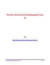The Do’s and Don’ts of Getting Back Your Ex
