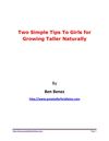 Two Simple Tips To Girls for Growing Taller Naturally