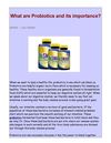 What are Probiotics and its importance