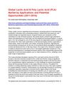 Global Lactic Acid & Poly Lactic Acid (PLA) Market by Applications and Potential Opportunities (2011-2016)