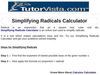 Simplifying Radicals Calculator