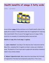 Health benefits of omega 3 fatty acids