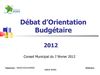 Débat d'orientation budgétaire 2012