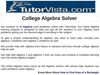 College Algebra Solver