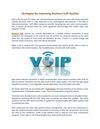 Strategies for Improving Business VoIP Quality