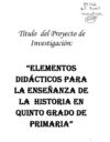 Elementos didácticos para la enseñanza de la historia en quinto grado de primaria