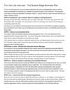 Turn Into Life Instructor - The Several Stage Business Plan