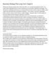 Business Strategy Plan Long-Term Target S