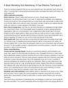E-Book Marketing And Advertising, A Few Effective Technique S
