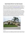 Book Orlando Villa for Your Next Vacation