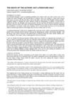THE DEATH OF THE AUTHOR: NOT LITERATURE ONLY