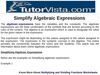 Simplify Algebraic Expressions