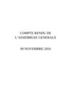 Compte rendu de l'assemblée générale du 09 Novembre 2010