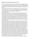 Weight-Loss And Cosmetic Surgery _ Part 2
