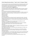 Online Dating Services Advice _ Tips On How To Answer _Winks_