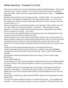 Affiliate Marketing - Preselling For Profits