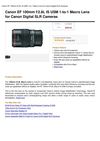 Canon EF 100Mm F 2.8L IS USM 1-To-1 Macro Lens For Canon Digital SLR Cameras