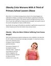 Obesity Crisis Worsens With A Third of Primary School Leavers Obese