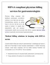 HIPAA compliant physician billing services for gastroenterologists