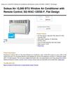 Soleus Air 12,000 BTU Window Air Conditioner With Remote Control, SG-WAC-12ESE-F, Flat Design